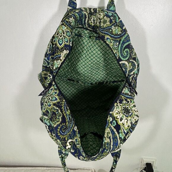 Vera Bradley Large Duffle Bag Rhythm & Blues Grand Traveler Cotton Carry-on - Picture 3 of 8